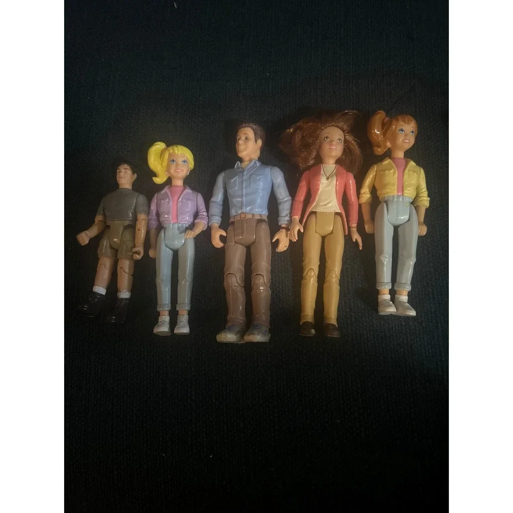 Vintage Fisher Price Loving Family Dollhouse Figures Lot 5 Poseable People 1990s